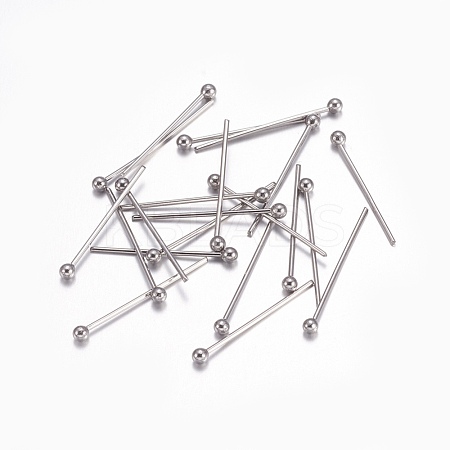 Tarnish Resistant 304 Stainless Steel Ball Head Pins STAS-O105-04-0.6x18mm-1