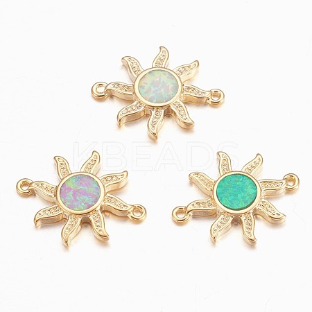 Synthetic Opal Links Connectors KK-K228-06-G-1