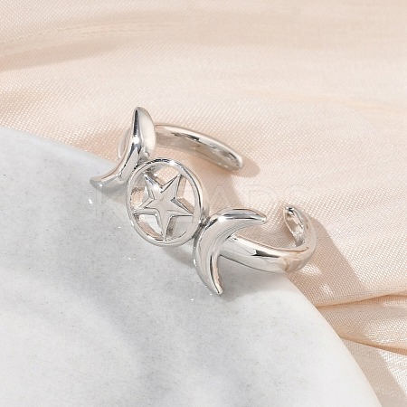 Brass Cuff Open Rings for Women RJEW-L343-10P-1