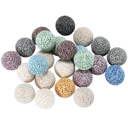24Pcs Unwaxed Natural Lava Rock Beads G-PA0002-12-1
