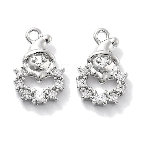 Micro Pave Clear Cubic Zirconia Pendants KK-M102-03P-1