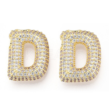 Brass Micro Pave Cubic Zirconia Pendants KK-N254-06G-D-1