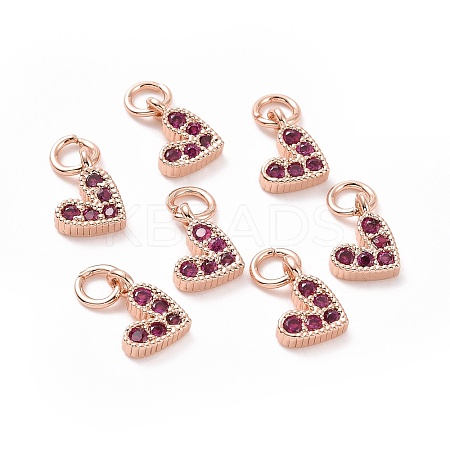 Brass Micro Pave Cubic Zirconia Charms RB-I078-66RG-01-NR-1