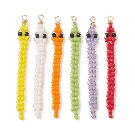 Glass Seed Beaded Big Pendants PALLOY-MZ01292-1