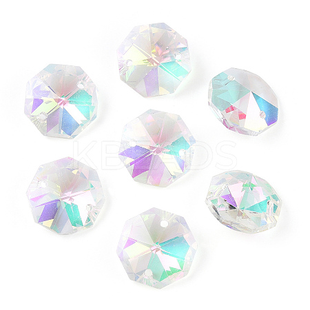 1080Pcs Electroplated Glass Connector Charms EGLA-TAC0006-12C-1