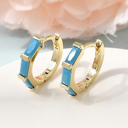 Brass Pave Cubic Zirconia Hoop Earrings EJEW-G471-09G-03-1
