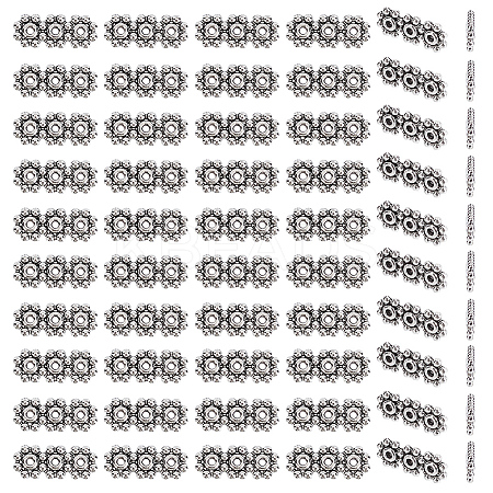 100Pcs Tibetan Style Alloy Spacer Bars TIBE-GO0001-08-1