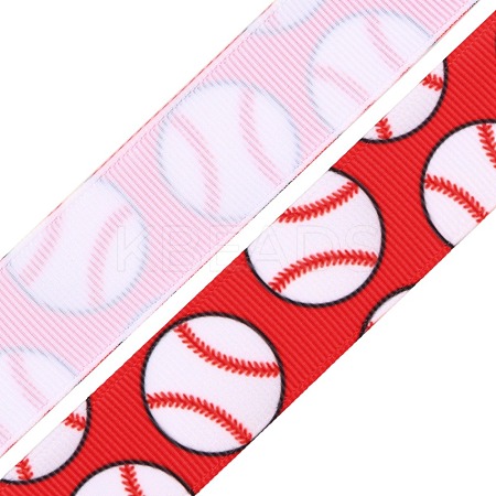 Baseball Pattern Heat Transfer Polyester Ribbons OCOR-WH0066-65C-1