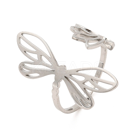 Non-Tarnish 304 Stainless Steel Open Cuff Rings RJEW-Q808-03B-P-1