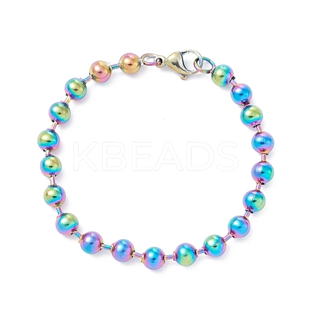 Ion Plating(IP) 304 Stainless Steel Ball Chain Bracelets BJEW-G628-09M-1