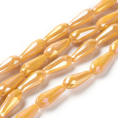 Electroplated Opaque Glass Beads Strands EGLA-L015-FR-B14-01-1