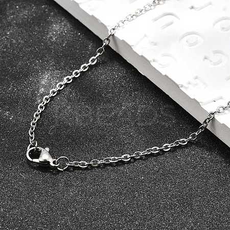 Non-Tarnish Unisex Classic Plain 304 Stainless Steel Mens Womens Necklaces X-STAS-H325-P-1