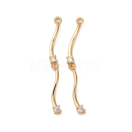 Brass Micro Pave Clear Cubic Zirconia Pendants KK-Z112-30G-1