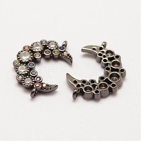 Brass Micro Pave Grade AAA Cubic Zirconia Links ZIRC-G090-94B-NR-1