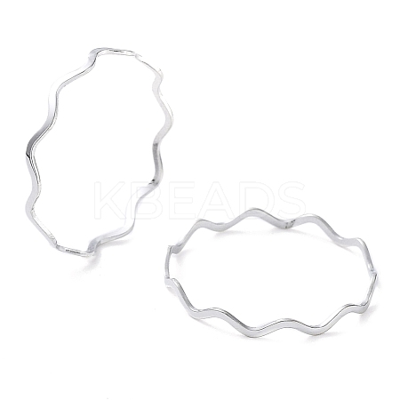 Non-Tarnish 304 Stainless Steel Wave Finger Rings RJEW-G298-01P-1