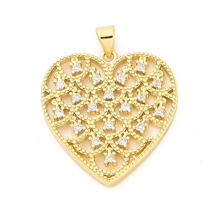 Brass Micro Pave Cubic Zirconia Pendants KK-D325-31G-1