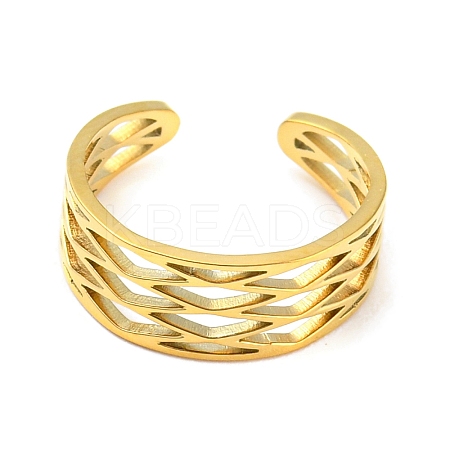Real 18K Gold Plated Stainless Steel Cuff Earrings EJEW-D072-01A-G-1