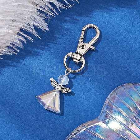 Angel Glass Pendant Decorations HJEW-JM02782-1