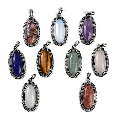 Natural & Synthetic Mixed Gemstone Pendants G-I370-07AS-1