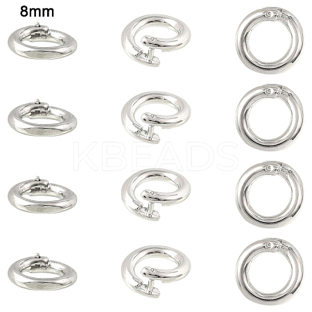 10Pcs Brass Locking Jump Rings KK-YW0003-96B-P-1
