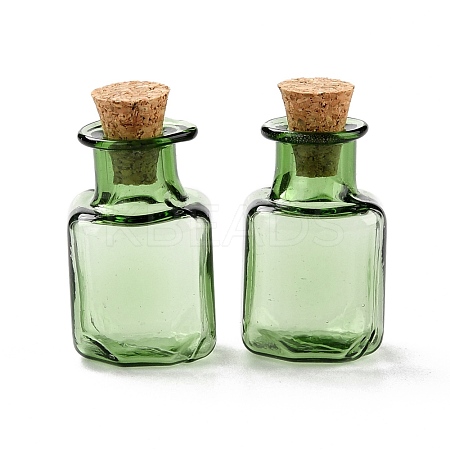 Square Glass Cork Bottles Ornament GLAA-D002-04F-1