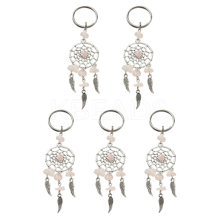 Natural Chip Rose Quartz Keychain KEYC-YW0001-01-1
