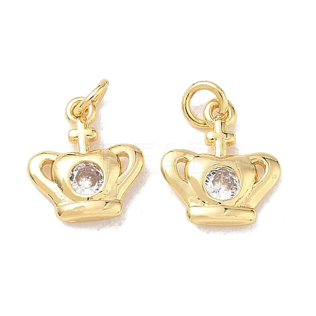 Brass Micro Pave Cubic Zirconia Charms KK-E797-01C-G-1
