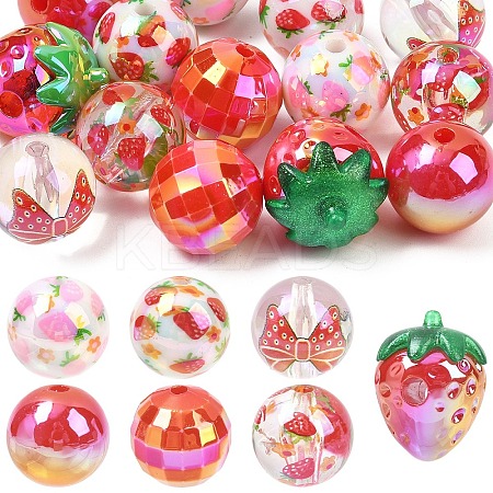 15Pcs 7 Styles Transparent Acrylic Beads TACR-YW0003-31-1