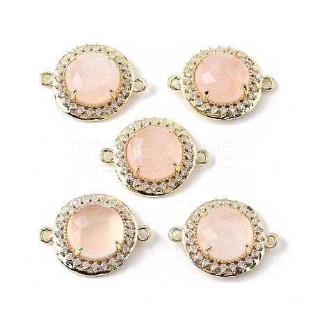 Natural Rose Quartz Faceted Connector Charms G-H323-03G-15-1