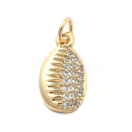 Rack Plating Brass with Cubic Zirconia Pendants KK-Q017-15B-G-1