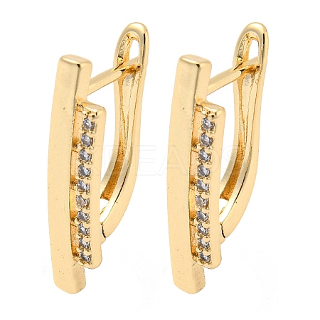 Brass Micro Pave Clear Cubic Zirconia Hoop Earrings for Women EJEW-E295-23KCG-1