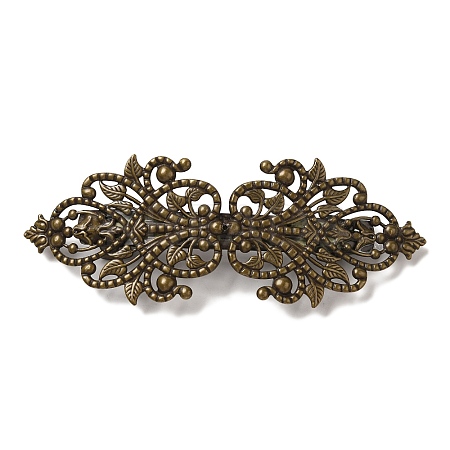 Brass Filigree Hair Barrette OHAR-PW0001-201AB-1