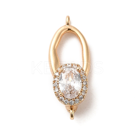 Brass Pave Cubic Zirconia Fold Over Clasps KK-E082-02G-01-1