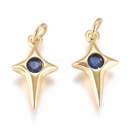 Brass Micro Pave Cubic Zirconia Charms ZIRC-G168-53G-01-1