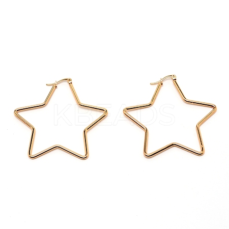 Star 201 Stainless Steel Huge Hoop Earrings for Girl Women EJEW-TAC0011-03G-1
