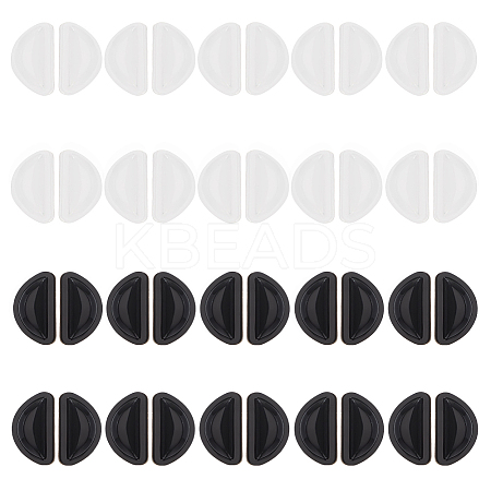 20 Pairs 2 Colors Silicone Eyeglass Nose Pads DIY-LP0001-69-1