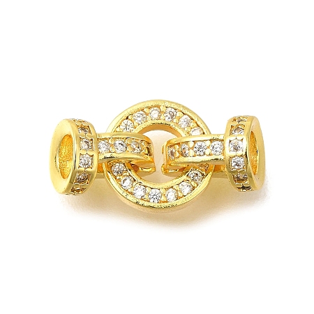 Rack Plating Ring Brass Micro Pave Cubic Zirconia Fold Over Clasps KK-F883-19G-01-1