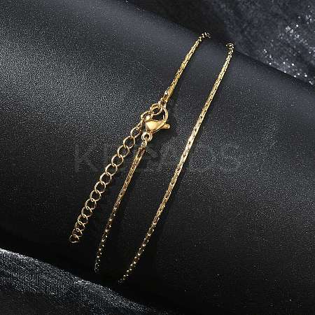 1.2MM 304 Stainless Steel Boston Link Chain Necklaces NJEW-D328-01G-04-1