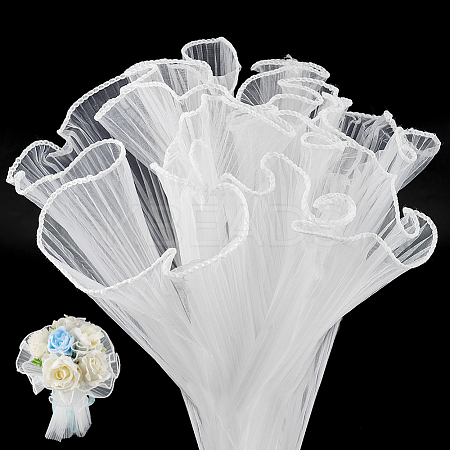 Wrinkled Wavy Polyester Flower Bouquets Wrapping Packaging FIND-WH0110-751A-1