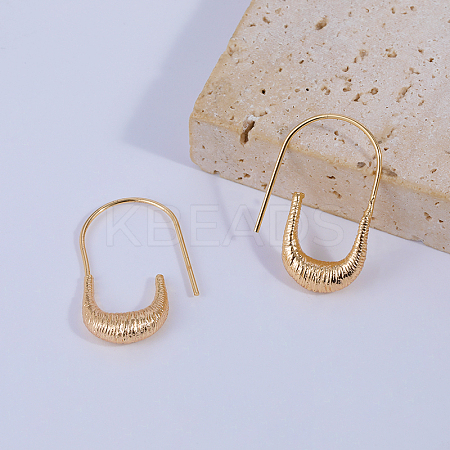 U-shaped Brass Dangle Earrings WD6040-1