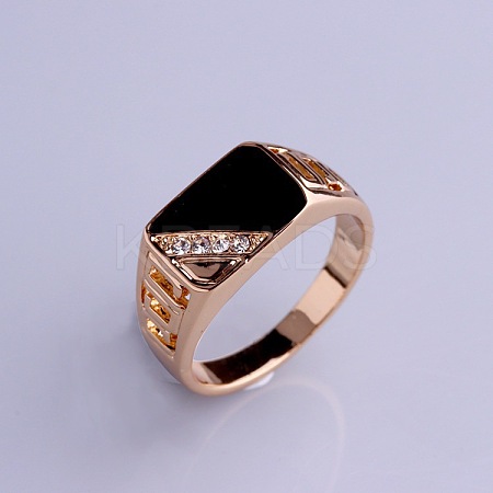 Alloy Micro Pave Cubic Zirconia Finger Rings for Men FS-WGE231C-11-1