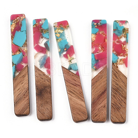 Transparent Resin & Walnut Wood Big Pendants RESI-TAC0017-70-A04-1