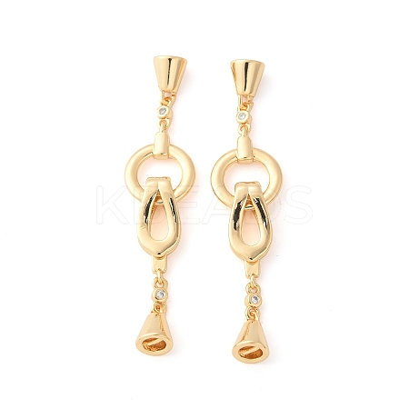 Brass Fold Over Clasps KK-L289-009G-1