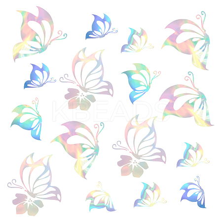 12 Sheets 2 Styles Laser Butterfly PET Waterproof Car Stickers DIY-GA0006-08-1