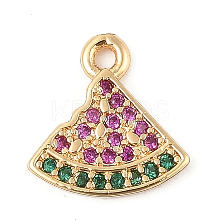 Brass Micro Pave Cubic Zirconia Pendants KK-R219-36B-G-1