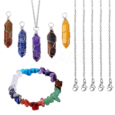 DIY Stone Jewelry Set Making Kit DIY-SZ0007-87-1