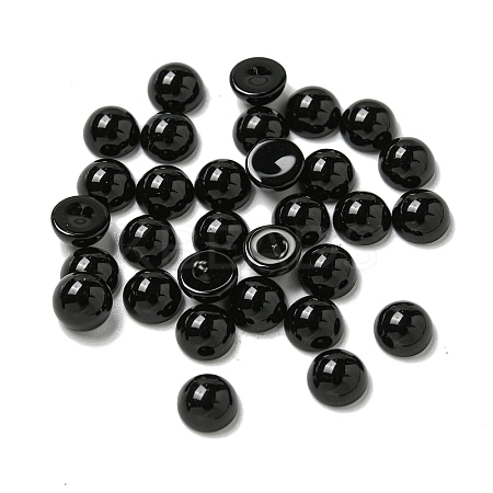 Natural Black Stone Cabochons G-Q173-01B-17-1