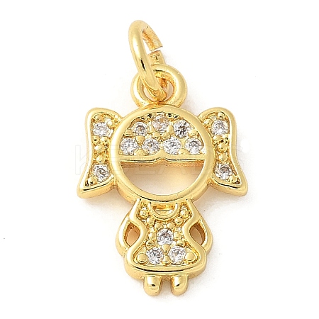 Brass Micro Pave Cubic Zirconia Pendants KK-U053-01G-02-1