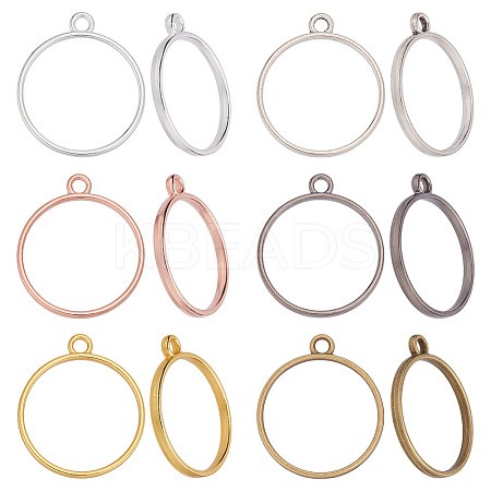 60Pcs 6 Colors Zinc Alloy Ring Tray Settings FIND-WR0012-06-1