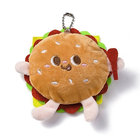 Cute Cartoon Plush Cloth Pendant Decoration HJEW-K048-01D-1